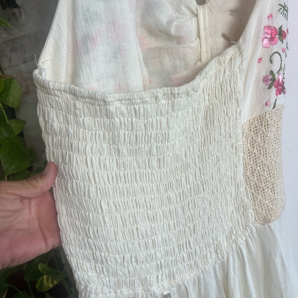 Floral Embroidered Maxi Mexican Wedding Dress - Picture 5 of 9